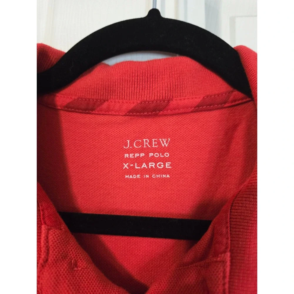 J. Crew Repp Polo Mens XL Red Short Sleeve Cotton Pique Shirt 82319 NEW